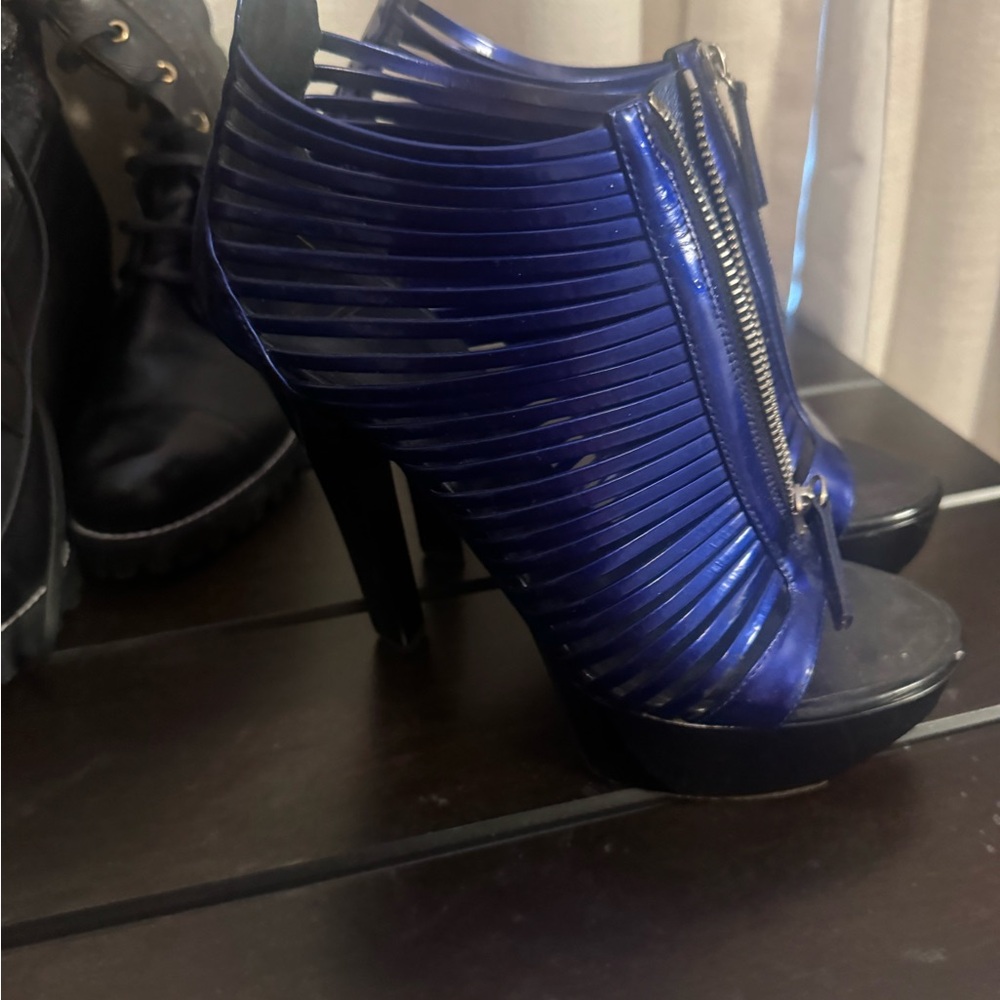 Giuseppe Zanotti Metallic Blue Strappy Heels